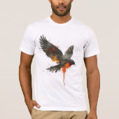 Abstraktes Crow Artwork - Spritzer Paint Bird Desi T-Shirt (Vorderseite)