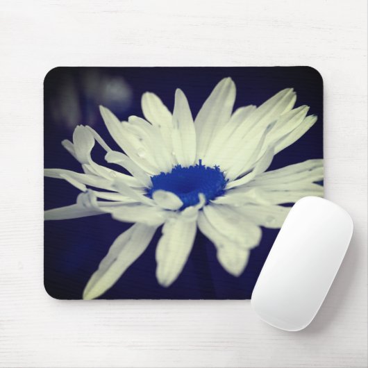Abstraktes Daisy Blue Center Blume Art Mousepad (Mit Mouse)