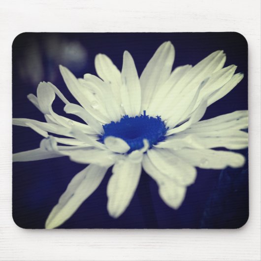 Abstraktes Daisy Blue Center Blume Art Mousepad (Vorne)