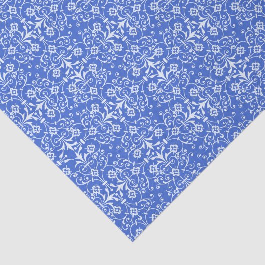 Abstraktes Damask blaues Gewebepapier Seidenpapier (Ausschnitt)