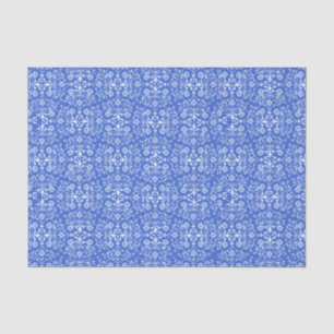 Abstraktes Damast Blau Seidenpapier