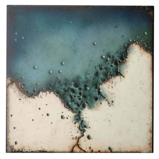 Abstraktes Dekor aus marmorierter Erde Fliese (Vorderseite)