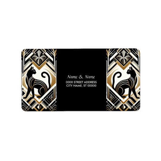 Abstraktes dekoratives Cat Address Labe Adressaufkleber (Vorne)