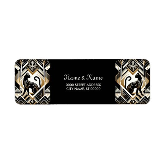 Abstraktes dekoratives Cat Rücksendeadresse Labe (Vorne)