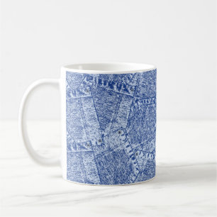 Abstraktes Denim-Taschen-Muster Nahtloses Muster Kaffeetasse