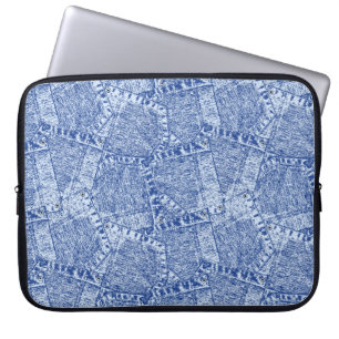 Abstraktes Denim-Taschen-Muster Nahtloses Muster Laptopschutzhülle