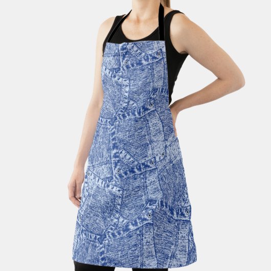 Abstraktes Denim-Taschen-Muster Nahtloses Muster Schürze (InSitu)