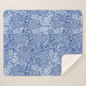 Abstraktes Denim-Taschen-Muster Nahtloses Muster  Sherpadecke (Vorderseite (Horizontal))