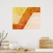 Abstraktes Design auf Braun+Beige an moderner Wand Poster (Küche)