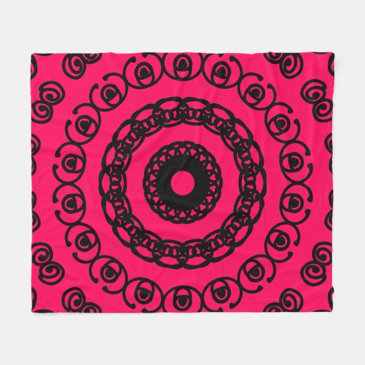 Abstraktes Design auf rotem Hintergrund Fleecedecke (Vorderseite (Horizontal))