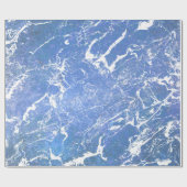 Abstraktes Design aus blau-weißem Marmor Geschenkpapier (Flach)