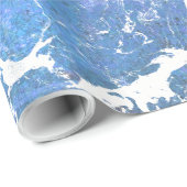 Abstraktes Design aus blau-weißem Marmor Geschenkpapier (Rolleneckpunkt)