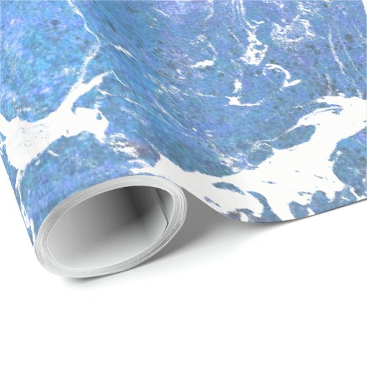 Abstraktes Design aus blau-weißem Marmor Geschenkpapier (Rolleneckpunkt)
