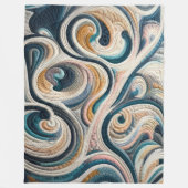 Abstraktes Design aus blauem Gold Fleecedecke (Vorderseite)