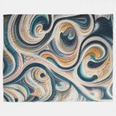 Abstraktes Design aus blauem Gold Fleecedecke (Vorderseite (Horizontal))