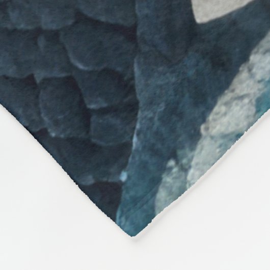 Abstraktes Design aus blauem Gold Fleecedecke (Ecke)