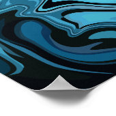 Abstraktes Design aus blauem Marmor Poster (Ecke)