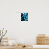 Abstraktes Design aus blauem Marmor Poster (Küche)