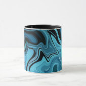 Abstraktes Design aus blauem Marmor Tasse (Zentrum)
