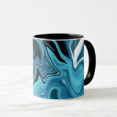 Abstraktes Design aus blauem Marmor Tasse (VorderseiteRechts)