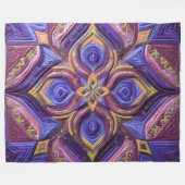 Abstraktes Design aus gequiltem Blau und Plum Fleecedecke (Vorderseite (Horizontal))