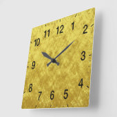 Abstraktes Design aus Gold und Gelb Quadratische Wanduhr (Winkel)