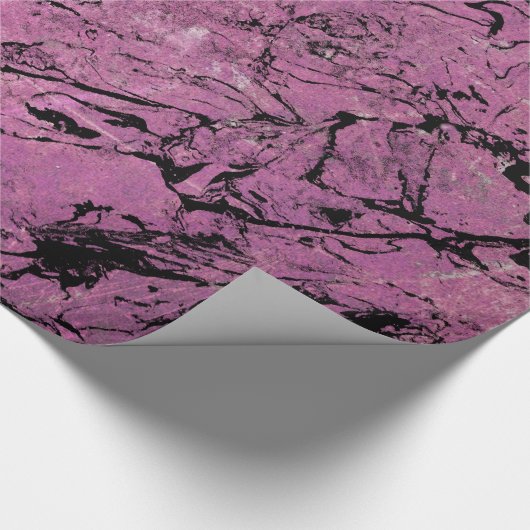 Abstraktes Design aus rosa und schwarzem Marmor Geschenkpapier (Ecke)