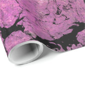 Abstraktes Design aus rosa und schwarzem Marmor Geschenkpapier (Rolleneckpunkt)