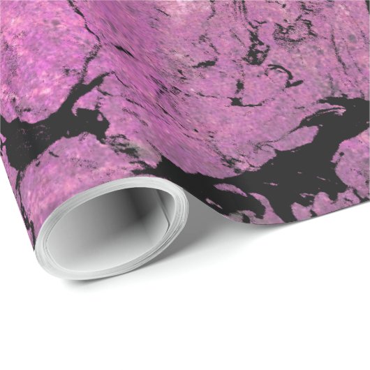 Abstraktes Design aus rosa und schwarzem Marmor Geschenkpapier (Rolleneckpunkt)