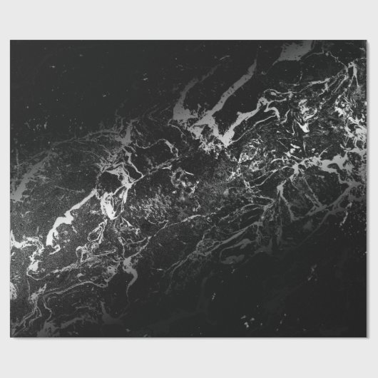 Abstraktes Design aus schwarzem Marmor Geschenkpapier (Flach)
