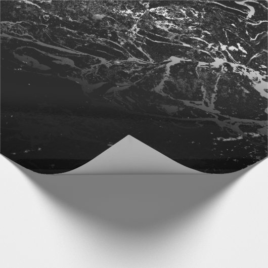 Abstraktes Design aus schwarzem Marmor Geschenkpapier (Ecke)