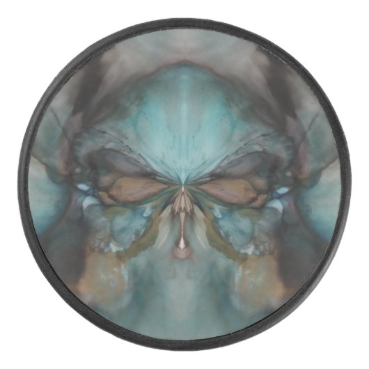 Abstraktes Design Beängstigende Maskierung Eishockey Puck (Vorderseite)