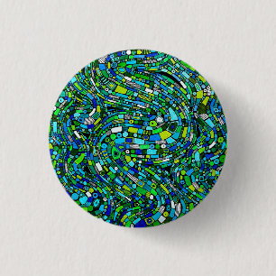 Abstraktes Design Blaue Grüne Wellen Formen Button