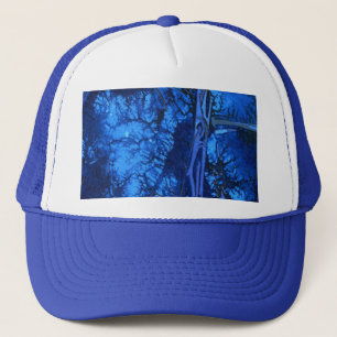 Abstraktes Design blaue Tiefsee-Textur Truckerkappe