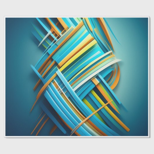 abstraktes Design Blue Geschenkpapier (Flach)