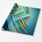 abstraktes Design Blue Geschenkpapier (Ungerollt)