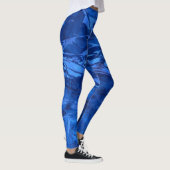 Abstraktes Design, Blues der Tiefsee Leggings (Rechts)
