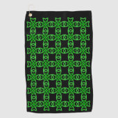 Abstraktes Design Bright Green Celtic Knot Pattern Golfhandtuch (Vorderseite)