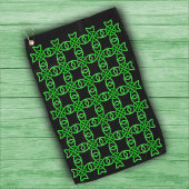 Abstraktes Design Bright Green Celtic Knot Pattern Golfhandtuch