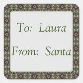 Abstraktes Design der Blume für den Urlaub Quadratischer Aufkleber (Vorderseite)