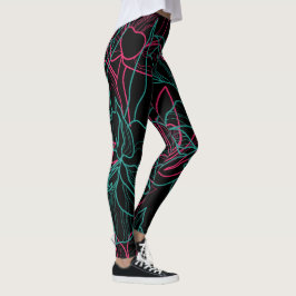 Abstraktes Design der Blumenlinie Leggings