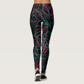 Abstraktes Design der Blumenlinie Leggings (Rückseite)