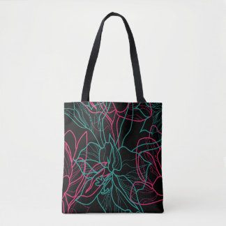 Abstraktes Design der Blumenlinie Tasche