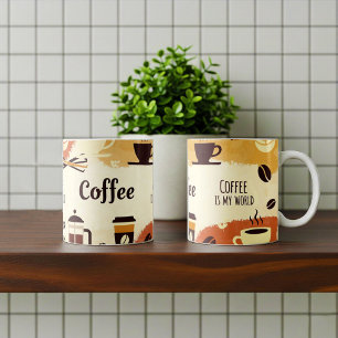 Abstraktes Design der erdigen Kaffee-Tasse Kaffeetasse