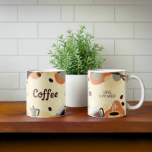 Abstraktes Design der erdigen Kaffee-Tasse