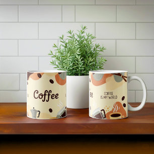 Abstraktes Design der erdigen Kaffee-Tasse Kaffeetasse