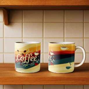 Abstraktes Design der erdigen Kaffee-Tasse Kaffeetasse