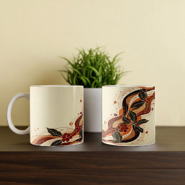 Abstraktes Design der erdigen Kaffee-Tasse Kaffeetasse