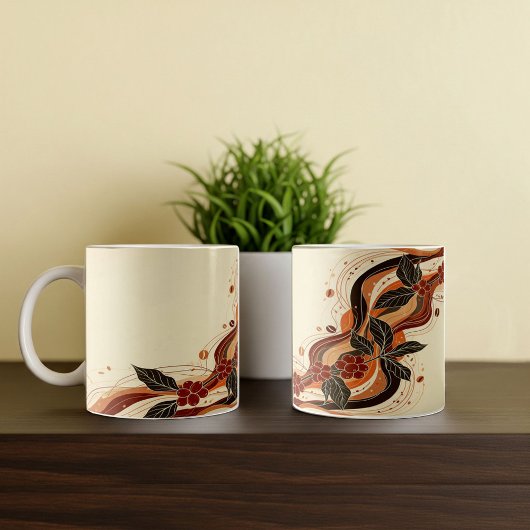 Abstraktes Design der erdigen Kaffee-Tasse Kaffeetasse