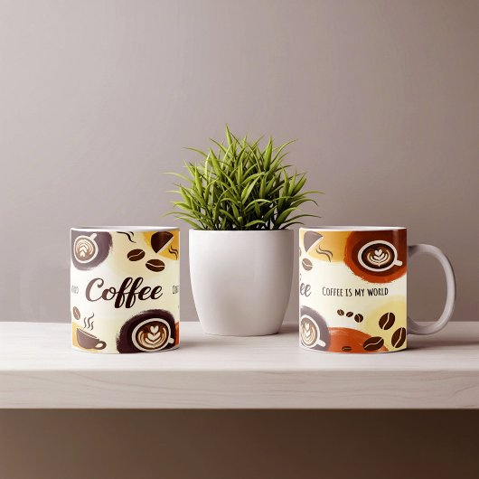 Abstraktes Design der erdigen Kaffee-Tasse Kaffeetasse